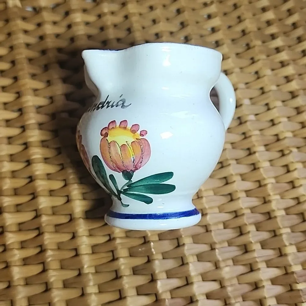 Vintage Handpainter Small Pitcher/Creamer Souvenir Gandria Switzerland